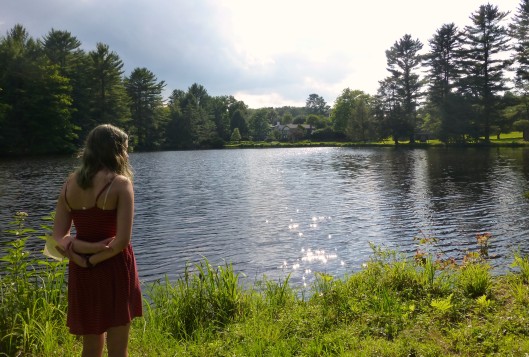 Girl overlooking Trout Lake